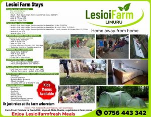 Lesioi Farm Stay Rates
